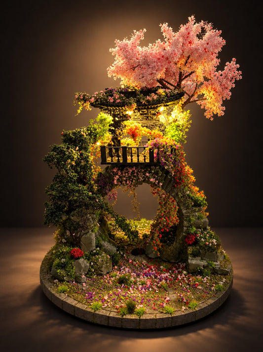 The Moongate diorama, lit